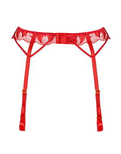 First Date red lace garter belt