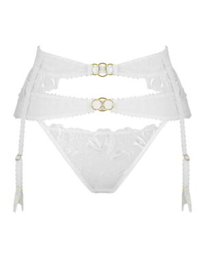 One Second White garter belt