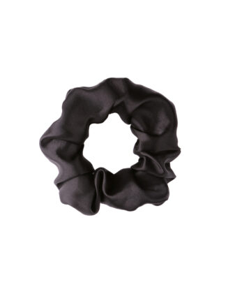 Black silk scrunchie by White Rvbbit