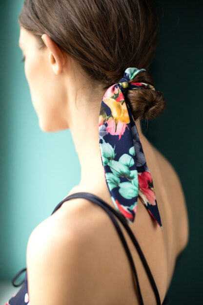 Satin bowknot Flower Beauty scrunchie