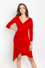 Czerwona sukienka z weluru Some Love
