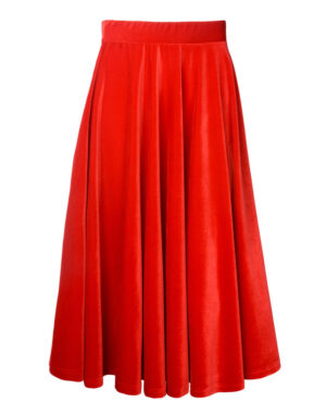 Red velor midi skirt Some Love