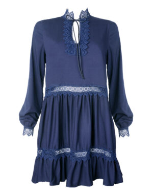 Navy blue Some Hope viscose dress by White Rvbbit