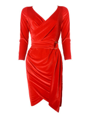 Red velour pencil dress Some Love by White Rvbbit
