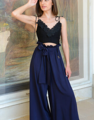 First Rose Navy Blue palazzo pants